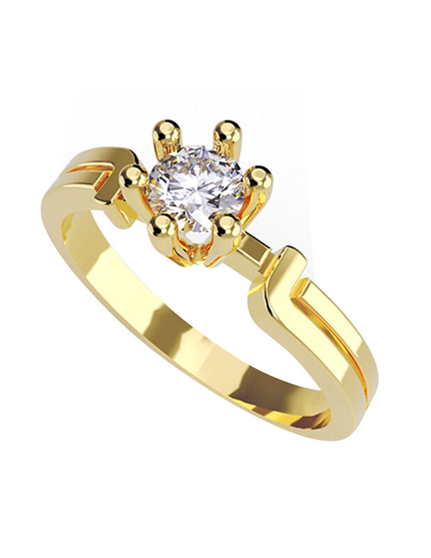 Anillo de Compromiso en Oro Amarillo 14K con Ci... image number null