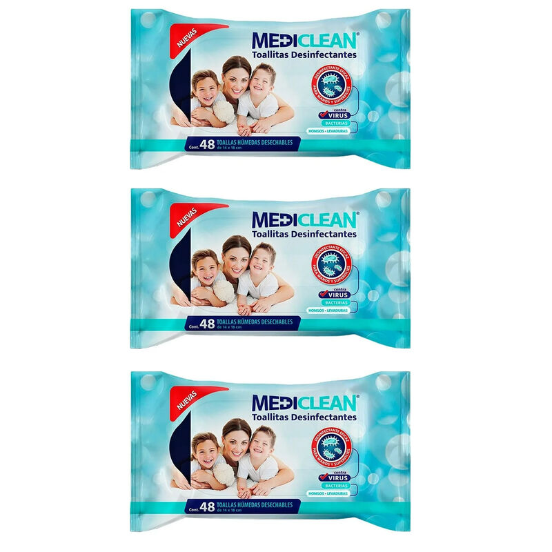 Toallitas Desinfectantes Mediclean 3 Pack Con 1... image number null