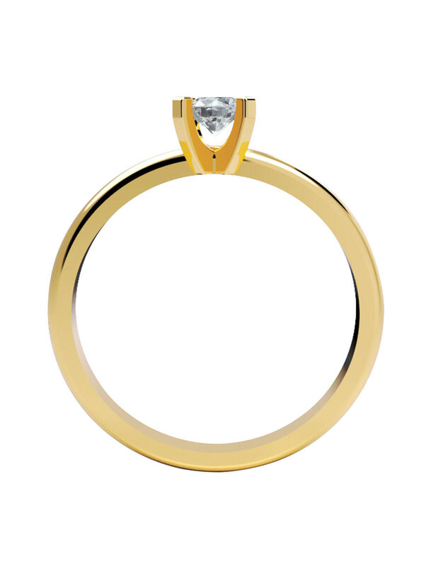 Anillo de Compromiso en Oro Amarillo 14K con Ci... image number null