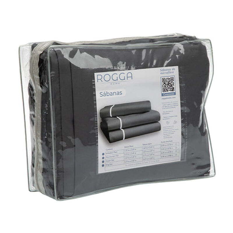 Juego de S&aacute;banas Individuales Royal Touch Gris ... image number null