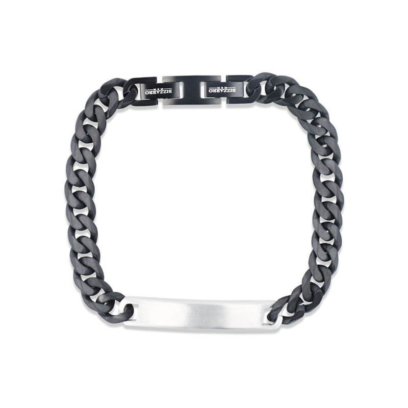 Esclava De Acero Color Negro Con Placa En Color... image number null