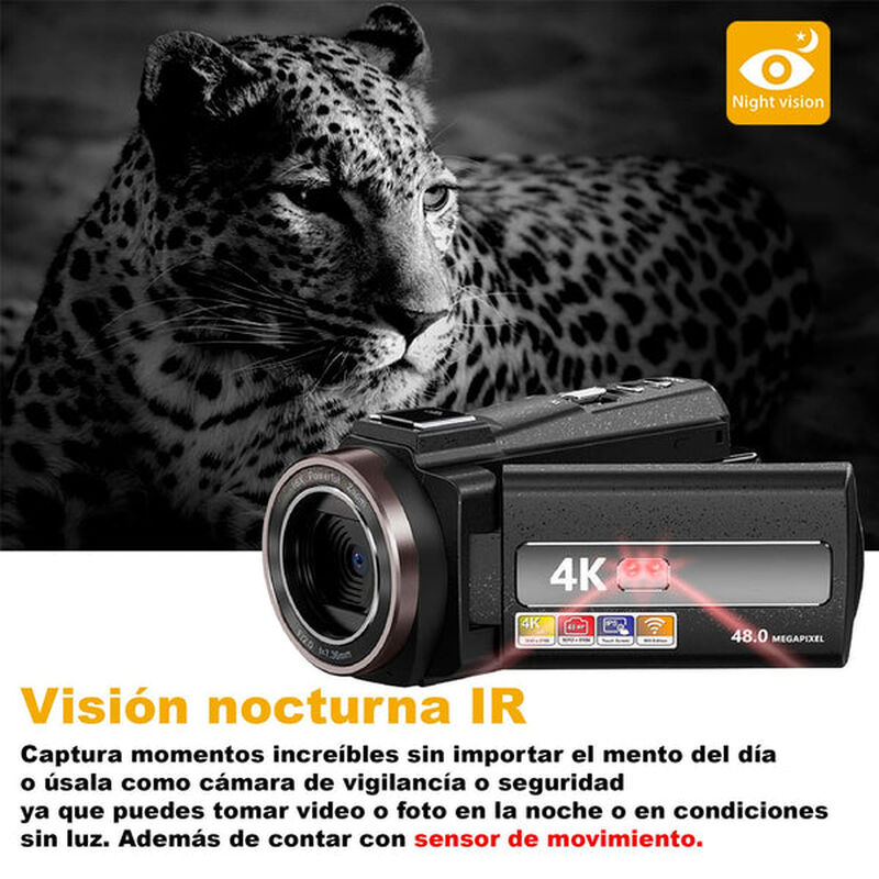 Videocámara 4k Vak 534 Wifi 48mp Visión Nocturn... image number null