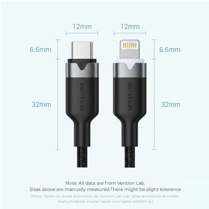 Cable para IPhone USB-C a Lightning VENTION 1M ... image number null
