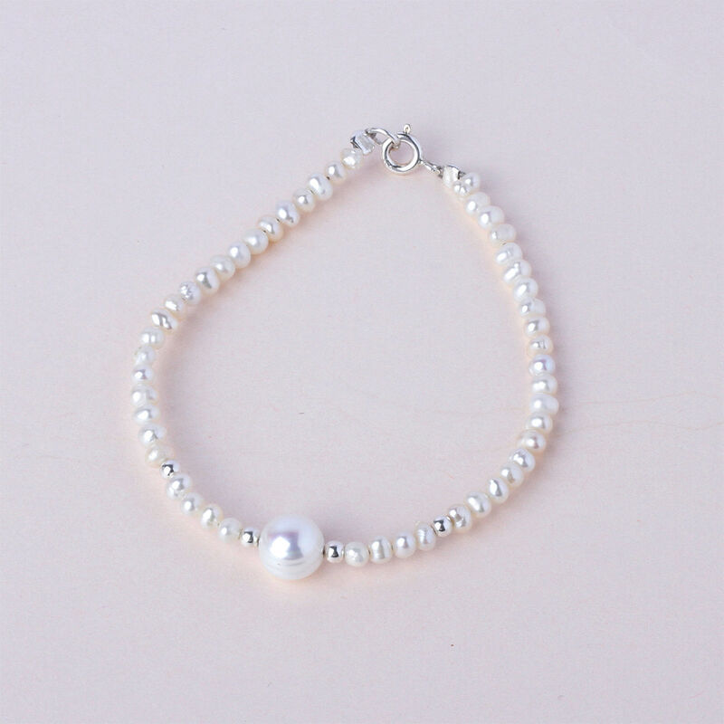 Pulsera Sencilla de Perlas Cultivadas Blancas image number null