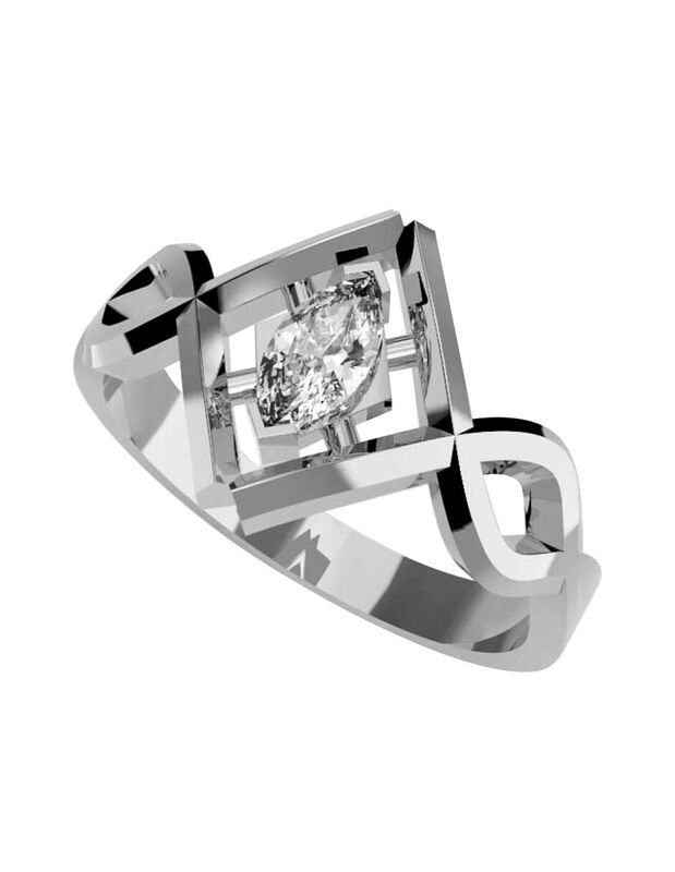 Anillo de Compromiso en Oro de 14K con Circonia... image number null