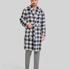 Bata de Cuadros Negros para Hombre Negro