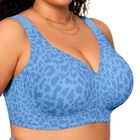 Sujetador Inal&aacute;mbrico OEAK Talla Grande 3XL Azul Push Up