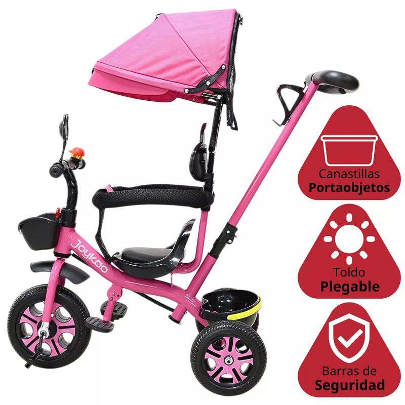 Triciclo Infantil Toldo Protector Bast&oacute;n Dirigi... image number null