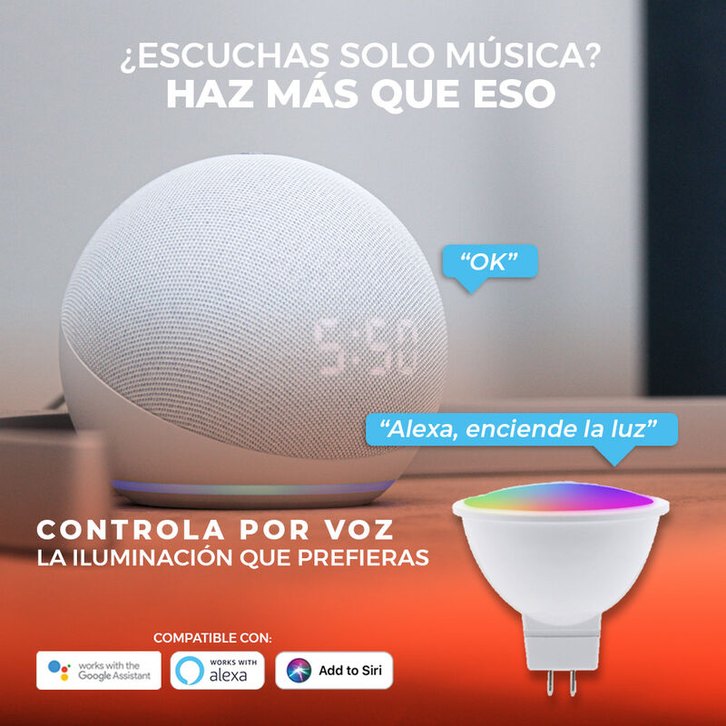 Foco Led Wi-fi Mr16 5w Rgb, Base Gx5.3 - Compat... image number null