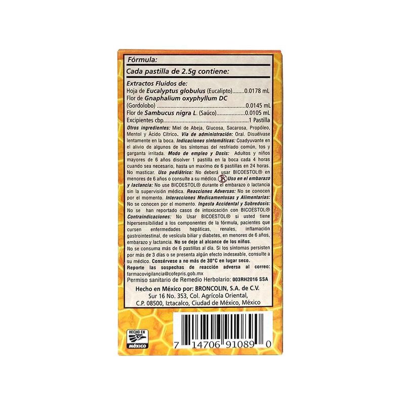 Broncolin Bicoestol Limon - 16 Pastillas image number null