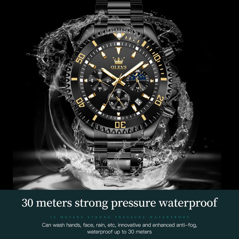 Reloj Olevs Fashion Para Hombre Cron&oacute;grafo De A... image number null
