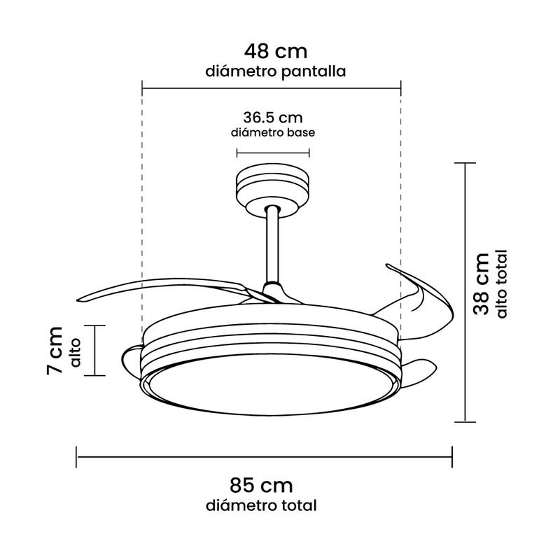Ventilador de Techo LED Torbellino 72W Negro Ma... image number null
