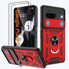 Funda Atump para Pixel 7 Roja con Soporte Giratorio y Protector de Pantalla