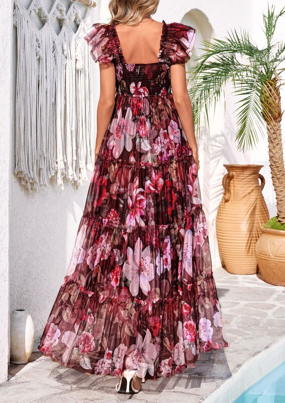 Vestido Midi Floral Prettygarden Escote Cuadrad... image number null