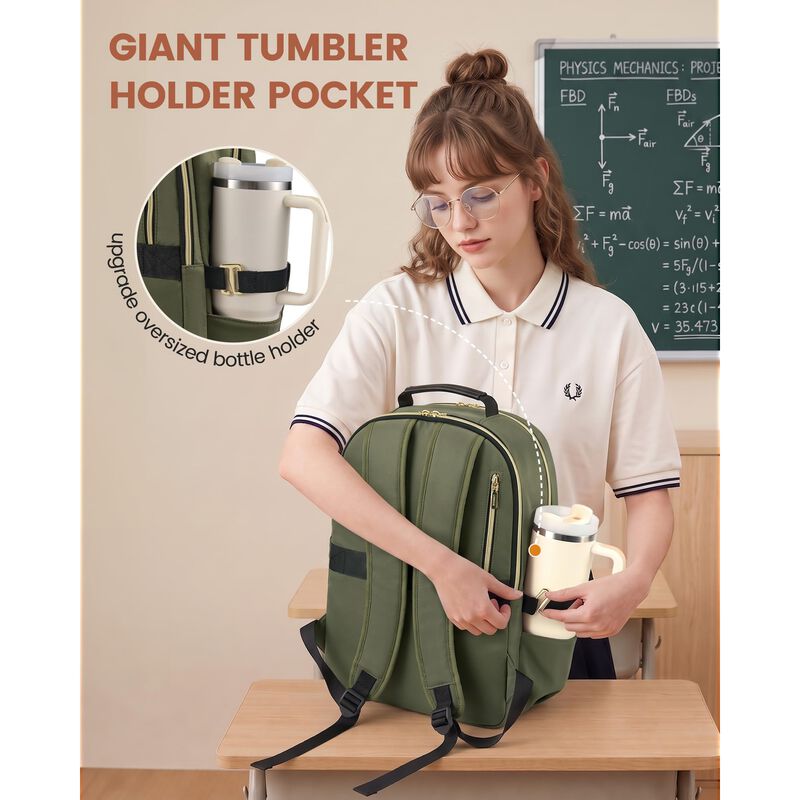 Mochila Lovevook 15.6" con Porta Termo Verde Ol... image number null