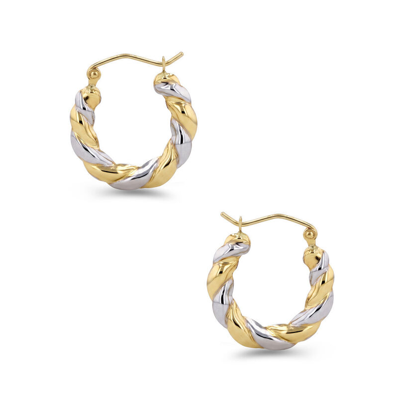 Arracadas De Oro Amarillo Y Blanco 14k (18.7 Mm... image number null