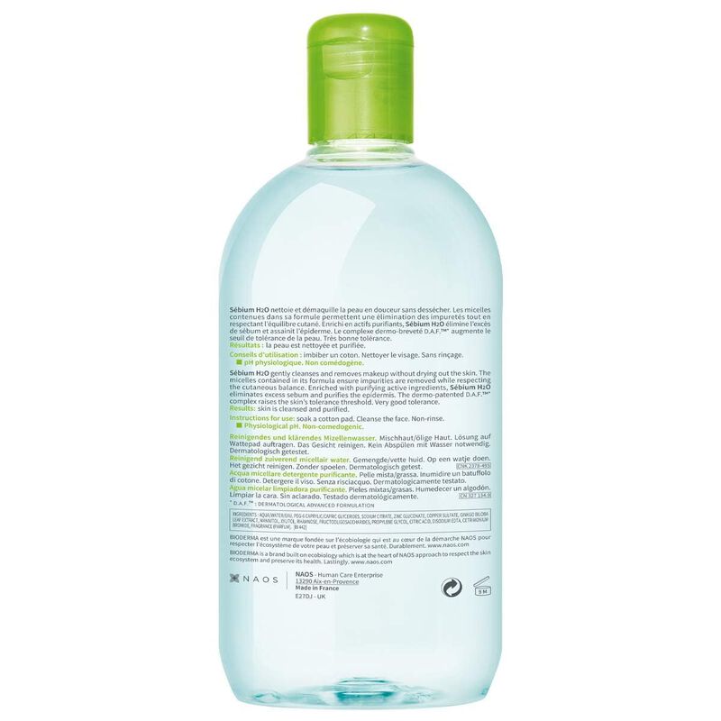 Agua Micelar Bioderma S&eacute;bium H2o Limpiadora Par... image number null