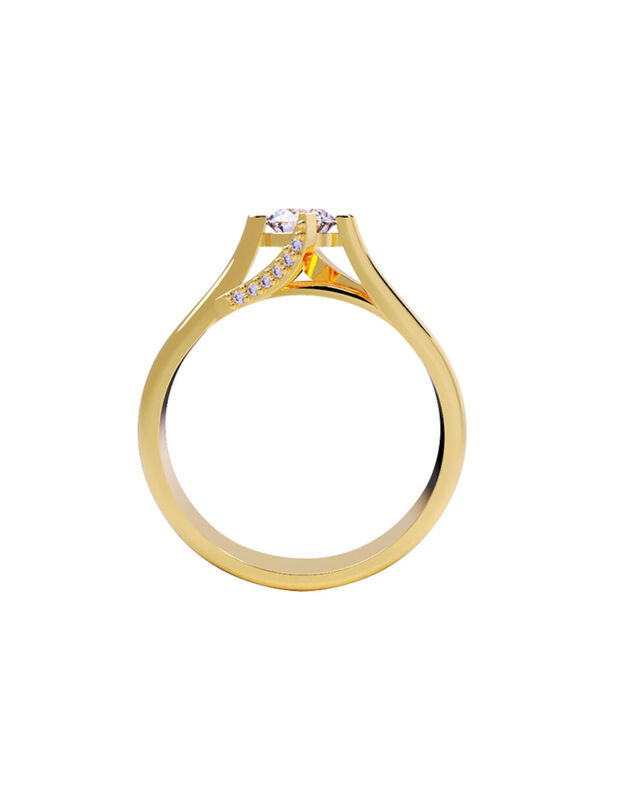 Anillo de Compromiso de 14K con Circonia Talla ... image number null