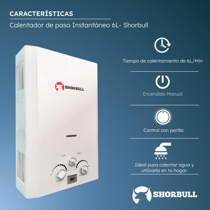 Calentador de agua  6L Shorbull image number null
