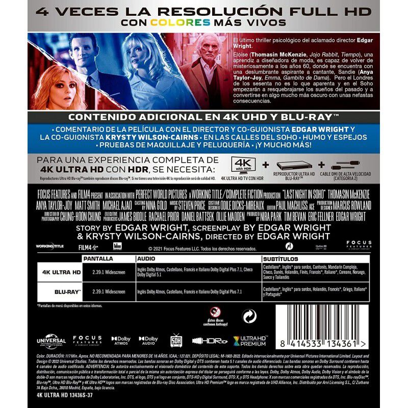 &Uacute;ltima Noche en el Soho [4K UHD, Blu-ray] (2021... image number null