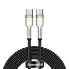 Cable de Datos Metálico Tipo-C a Tipo-C Trenzado 100W de 2m Negro