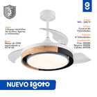 Ventilador Retractil P/ Techo Lucerna 42 Con Luz Led / Madera / Blanco Igoto