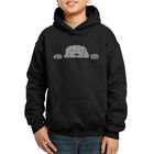 Sudadera Con Capucha Word Art Para Ni&ntilde;o - Perro Asom&aacute;ndose - Negro