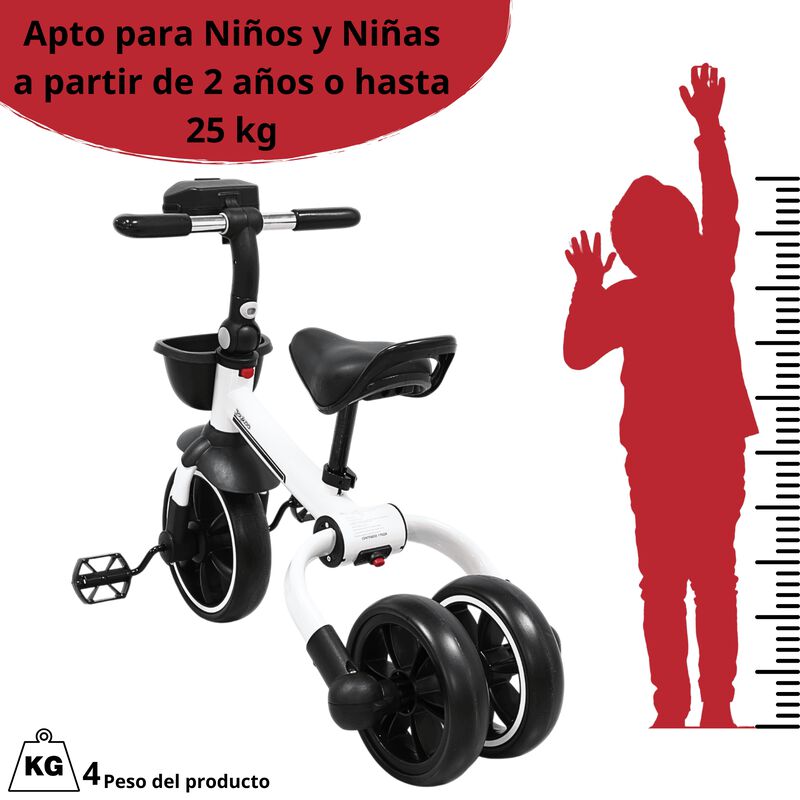 Triciclo 3 en 1 Plegable para Ni&ntilde;os Convertible... image number null