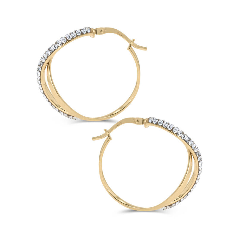 Arracadas Oro 10k Con Zirconias 20mm | Joyer&iacute;as... image number null