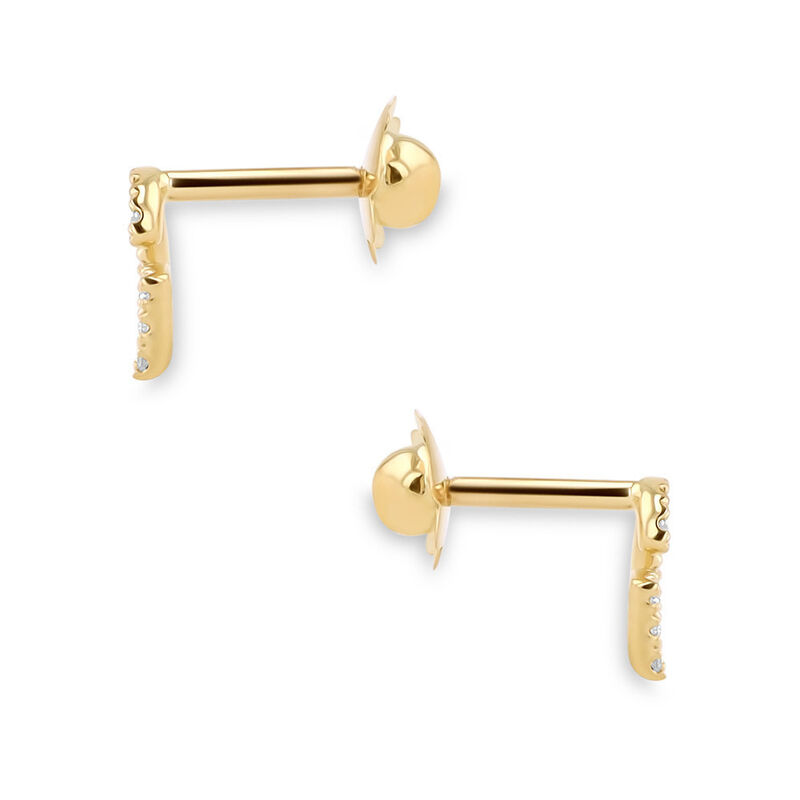 Broqueles De Oro Amarillo (Letra C) 14K Con 6Pt... image number null