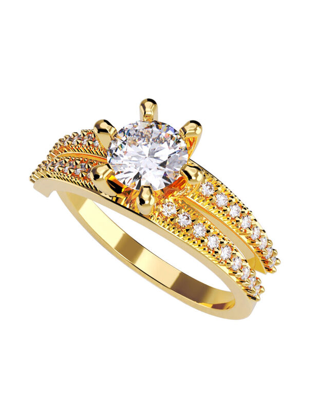 Anillo de Compromiso de 14K con Diamante de Lab... image number null