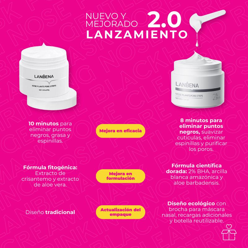 D&uacute;o de Cremas Faciales Lanbena con 60 Tiras par... image number null