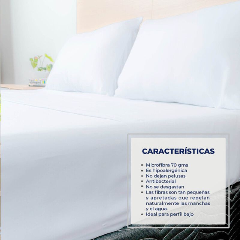 Juego de Sábanas Soft Queen Size Blanco Atlas d... image number null