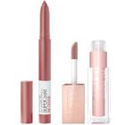Set De Maquillaje Maybelline Super Stay Ink L&aacute;piz Labial + Brillo Labial