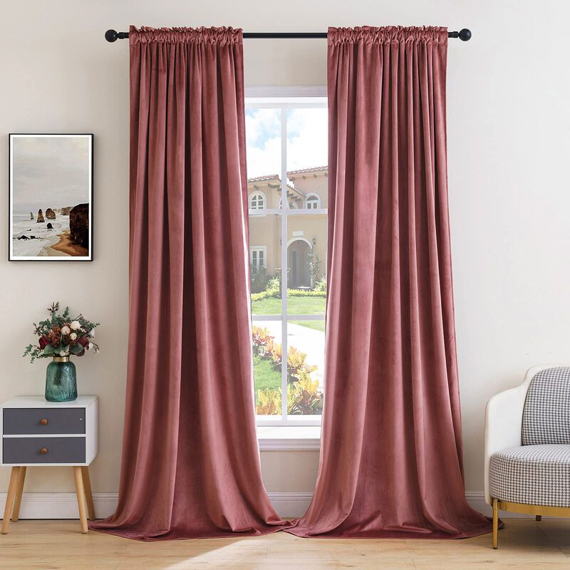 Juego De 2 Cortinas Miulee Dusty Rose De Tercio... image number null