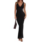 Vestido Reoria Sin Mangas Escote V Negro Talla Peque&ntilde;a