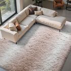 Alfombra Finréc Home 274 x 366 cm Beige A Rayas, De Felpa