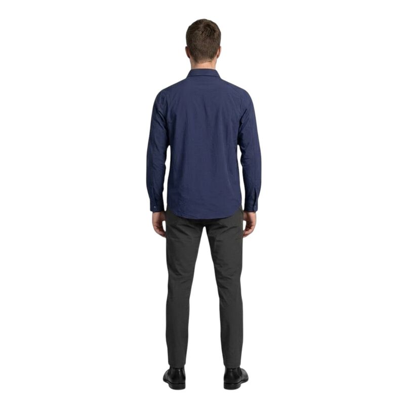 Atlo Camisa Lisa Manga Larga Navy Para Hombre image number null