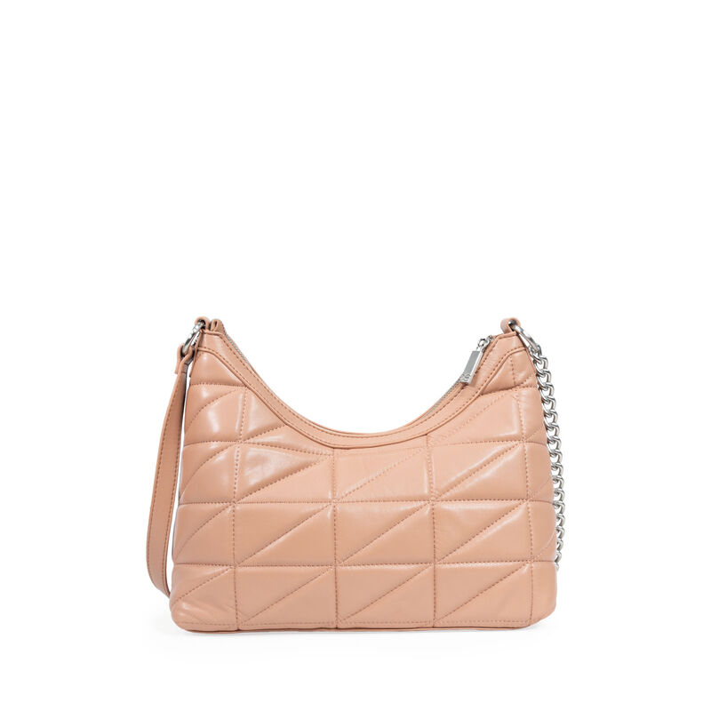 Bolsa Hobo Mediana Asa De Cadena Color Beige image number null
