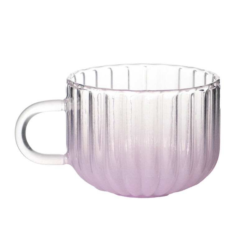 Set 4 Tazas Cristal Rosa Ondulada Ideen 410 Ml image number null