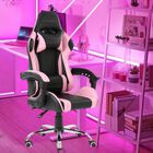 Silla Gamer Ergonómica Modelo Falkor Negro-Rosa ReclinablePeso Máximo 125 Kg.