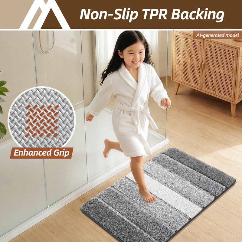 Tapete De Ba&ntilde;o Cosy Homeer 61x43 Cm Gris Absorb... image number null
