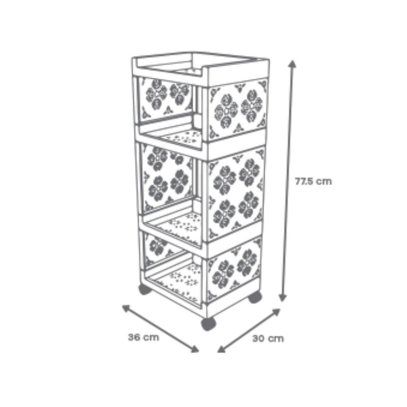 Carrito Organizador de Pl&aacute;stico con 4 Estantes ... image number null