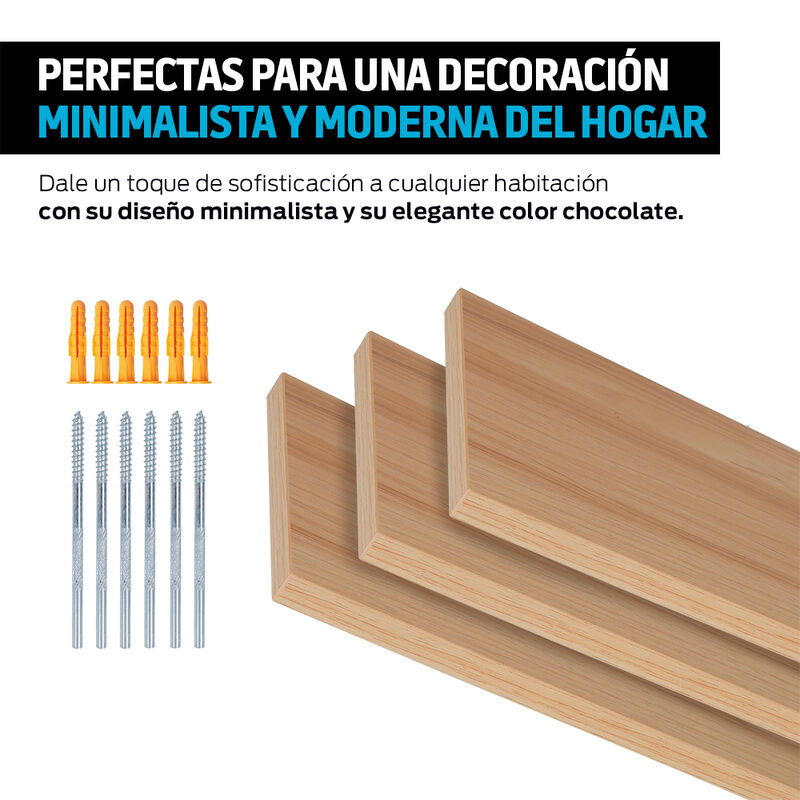 Repisas Flotantes de Madera 3 Pz de 30x15, 40x1... image number null