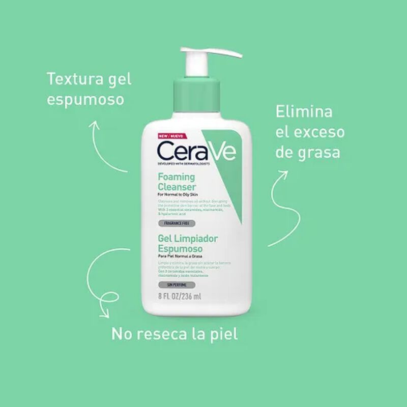 CERAVE GEL LIMPIADOR ESPUMOSO 8 OZ image number null
