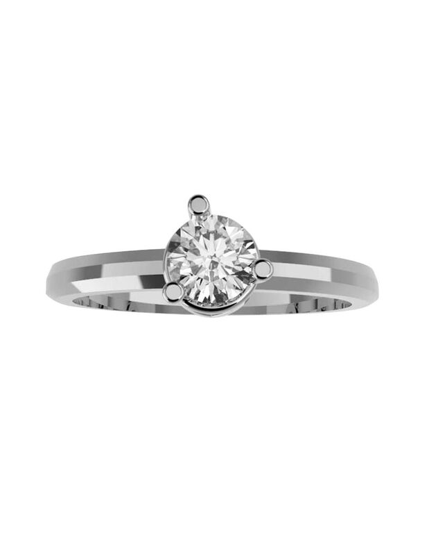 Anillo de Compromiso en Oro Blanco 14K con Circ... image number null