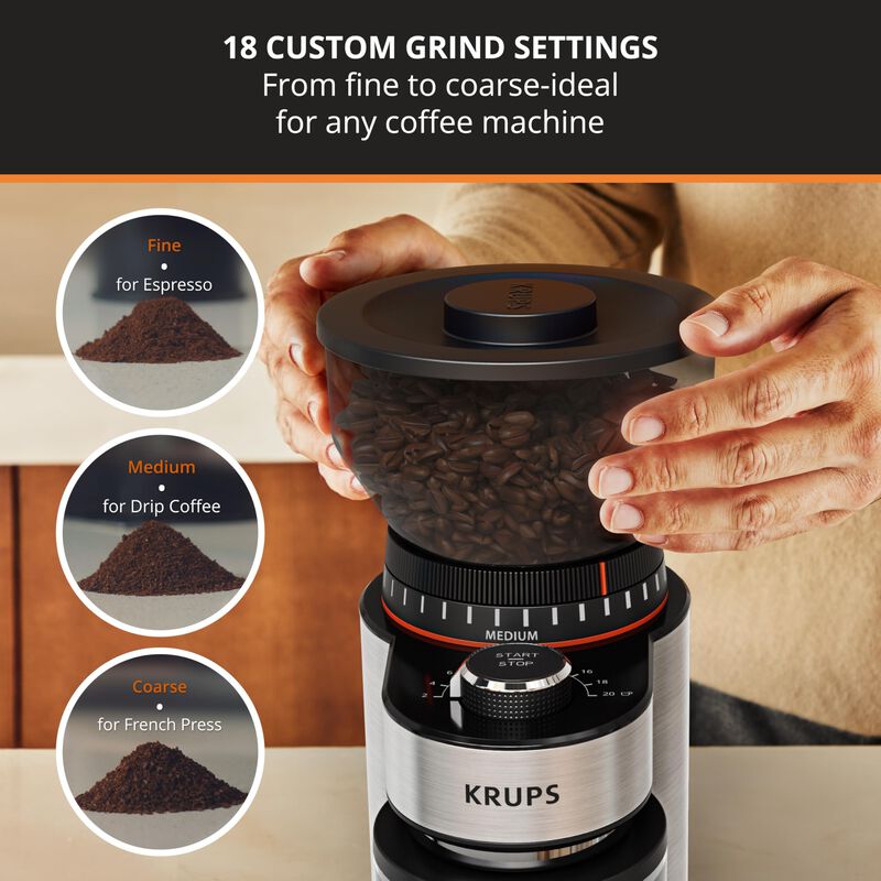 Molinillo De Caf&eacute; Krups Burr 18 Ajustes De Mole... image number null