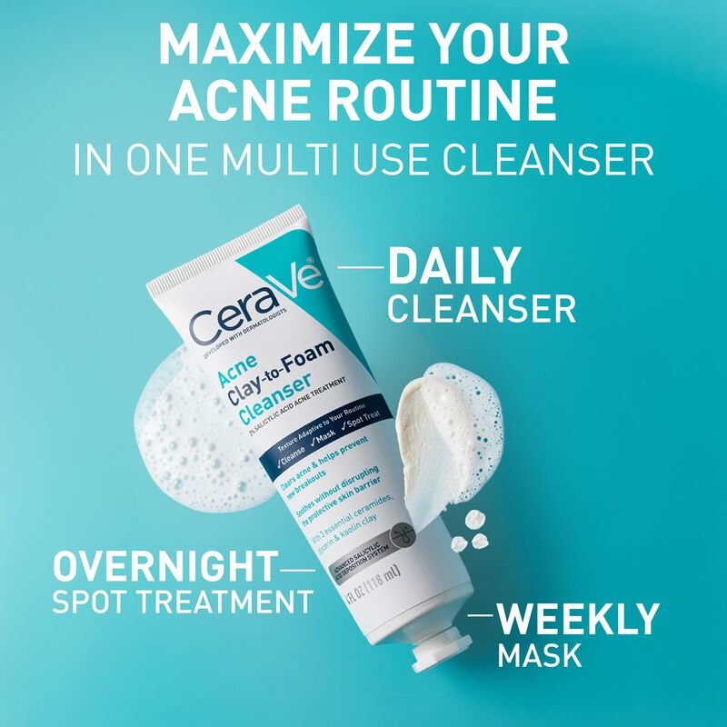 Jab&oacute;n Facial Cerave Clay Para Espumar El Acn&eacute; C... image number null