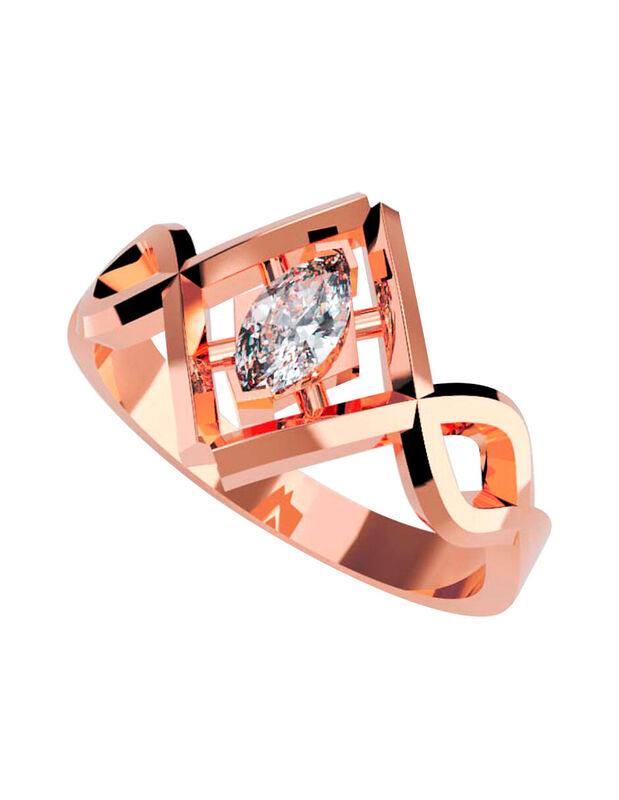 Anillo de Compromiso en Oro Rosa 10K con Circon... image number null