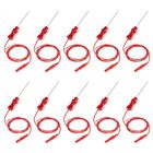10 Agujas Monopolares Desechables Pre-cableadas Rojo
